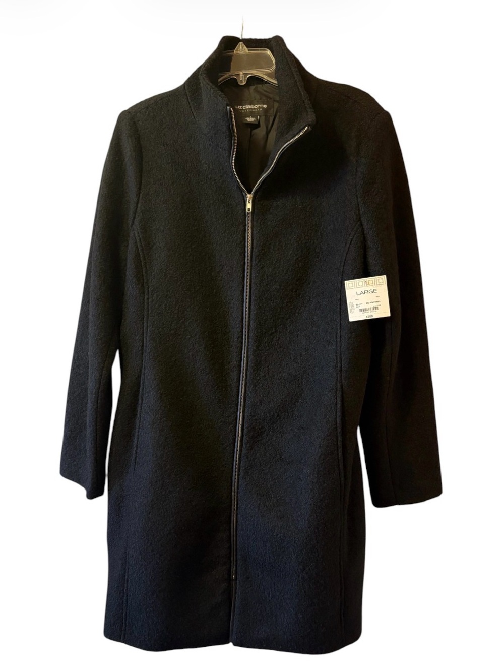 Liz Claiborne Black Interior Lined Coat